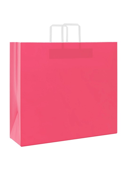 Papírové tašky 50 ks s uchy růžové 54x15x49 cm