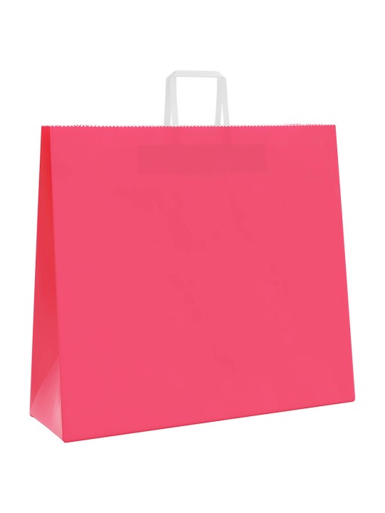 Papírové tašky 50 ks s uchy růžové 54x15x49 cm