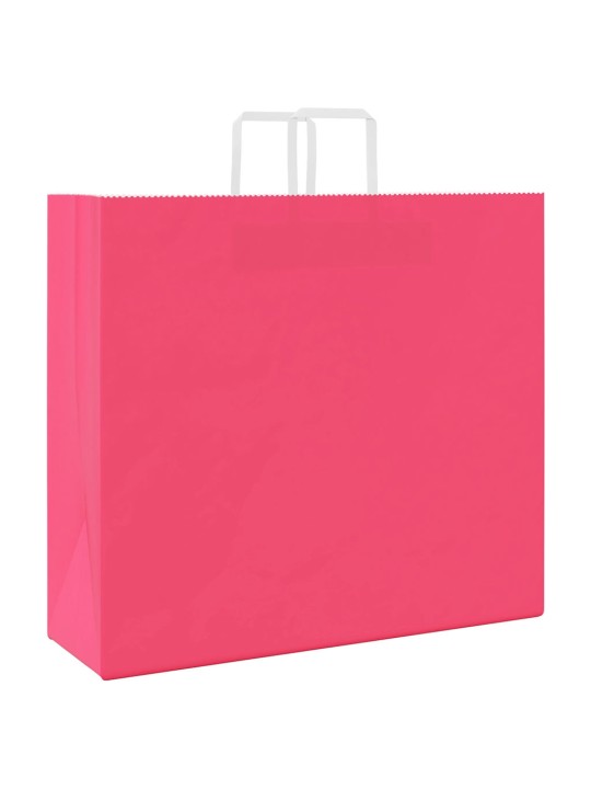 Papírové tašky 50 ks s uchy růžové 54x15x49 cm