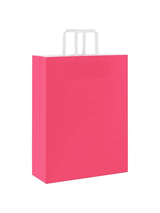 Papírové sáčky 250 ks s uchy růžové 32x12x42 cm