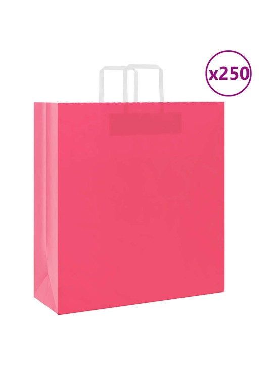 Papírové sáčky 250 ks s uchy růžové 45x17x48 cm