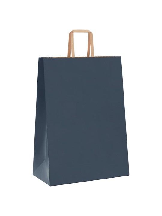 Papírové tašky 50 ks s uchy modrá 32x17x44 cm