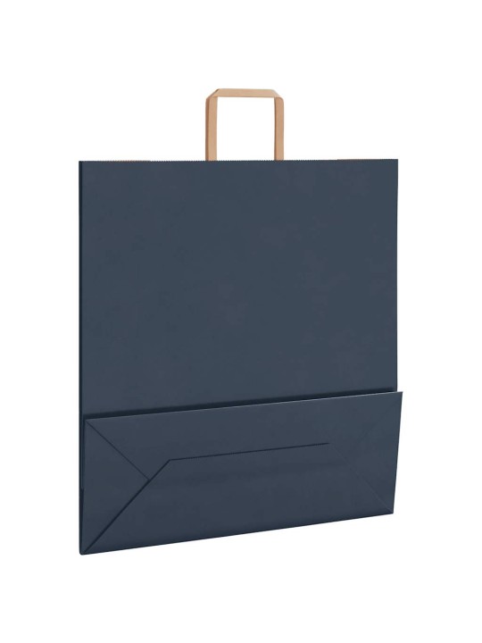 Papírové tašky 50 ks s uchy modrá 45x17x48 cm