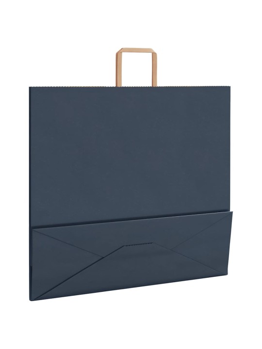 Papírové tašky 50 ks s uchy modrá 54x15x49 cm