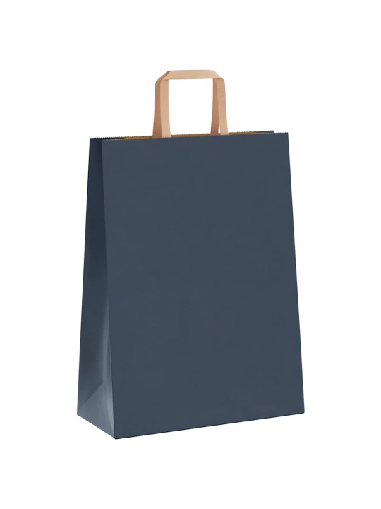 Papírové tašky 250 ks s uchy modrá 26x12x35 cm