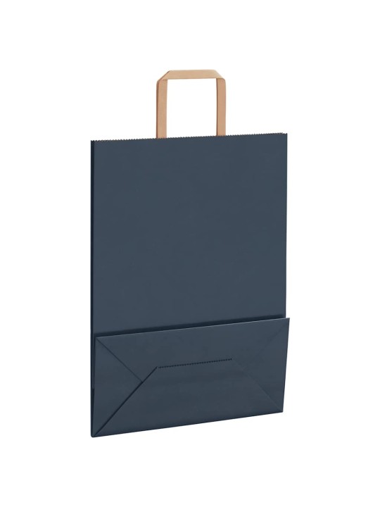 Papírové tašky 250 ks s uchy modrá 26x12x35 cm