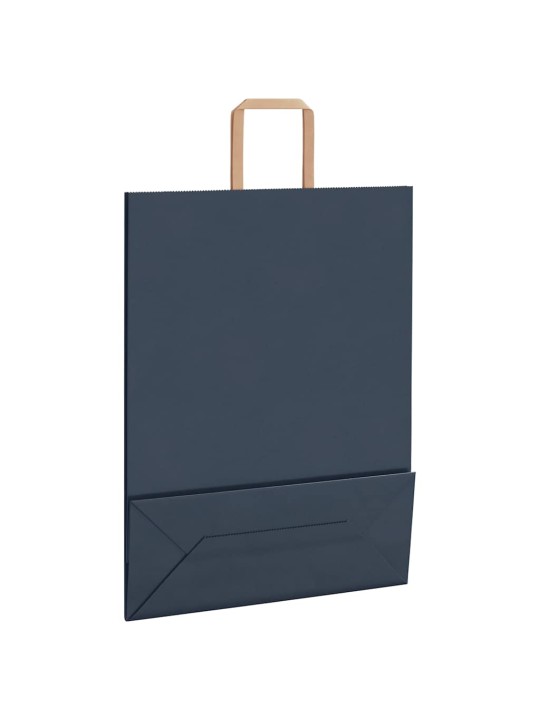 Papírové tašky 250 ks s uchy modrá 32x12x42 cm