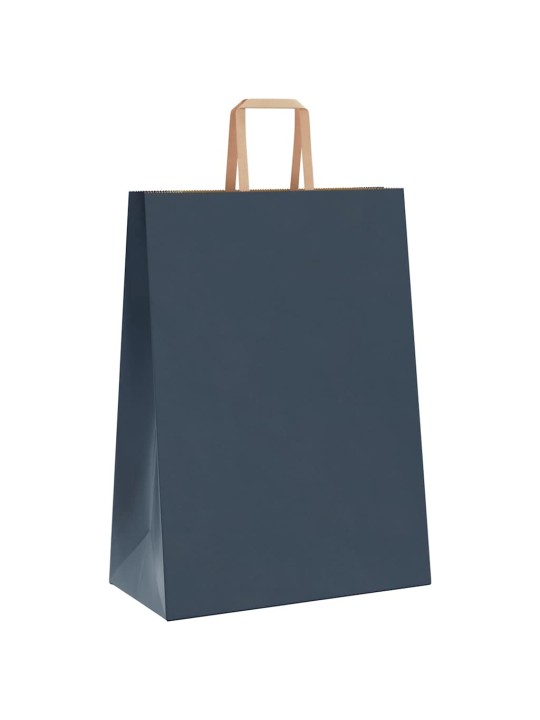 Papírové tašky 250 ks s uchy modrá 32x17x44 cm