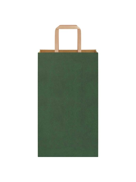 Papírové tašky 50 ks s uchy zelené 21x11x36 cm