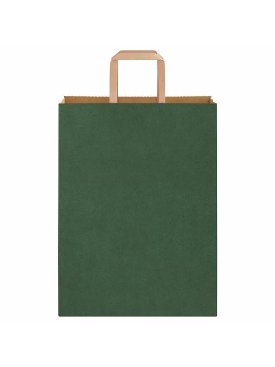 Papírové tašky 50 ks s uchy zelené 26x12x35 cm