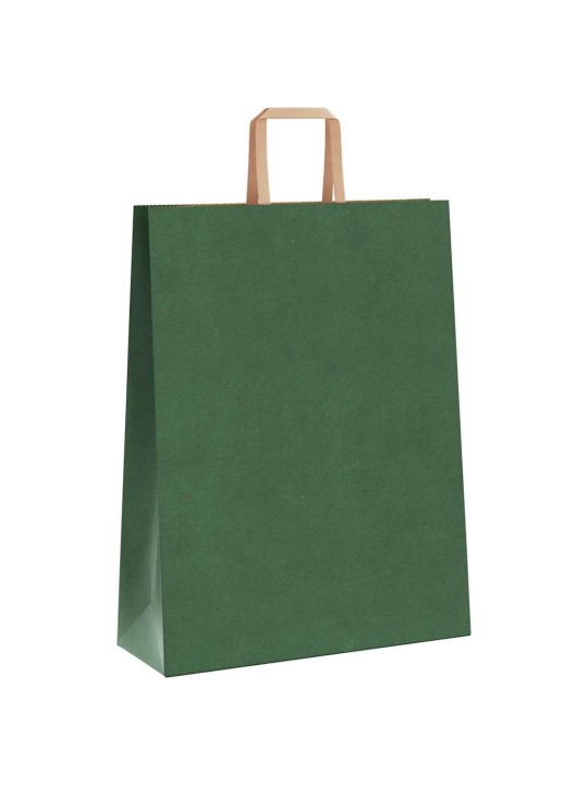 Papírové tašky 50 ks s uchy zelené 32x12x42 cm