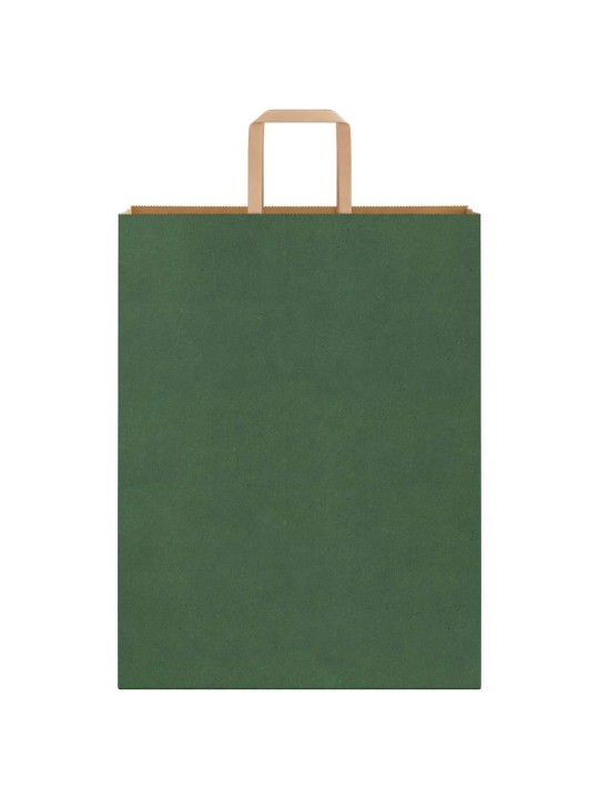 Papírové tašky 50 ks s uchy zelené 32x12x42 cm