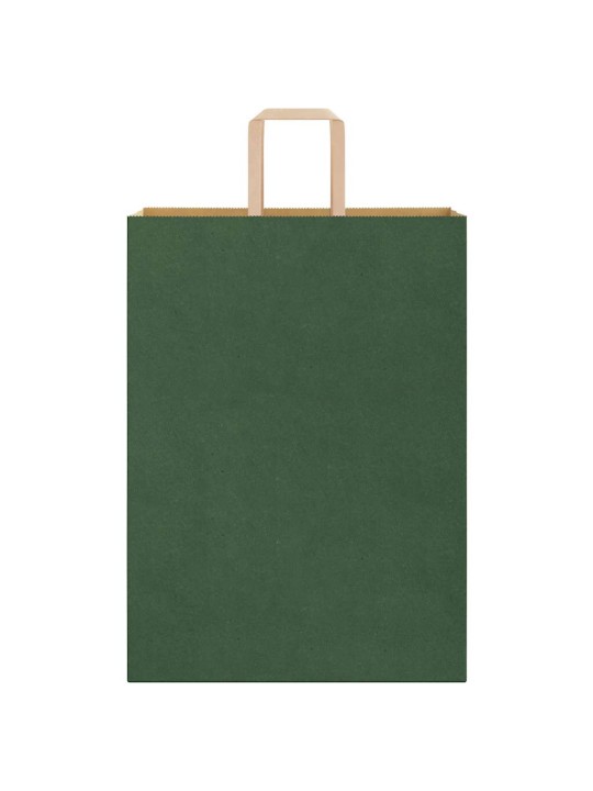 Papírové tašky 50 ks s uchy zelené 32x17x44 cm