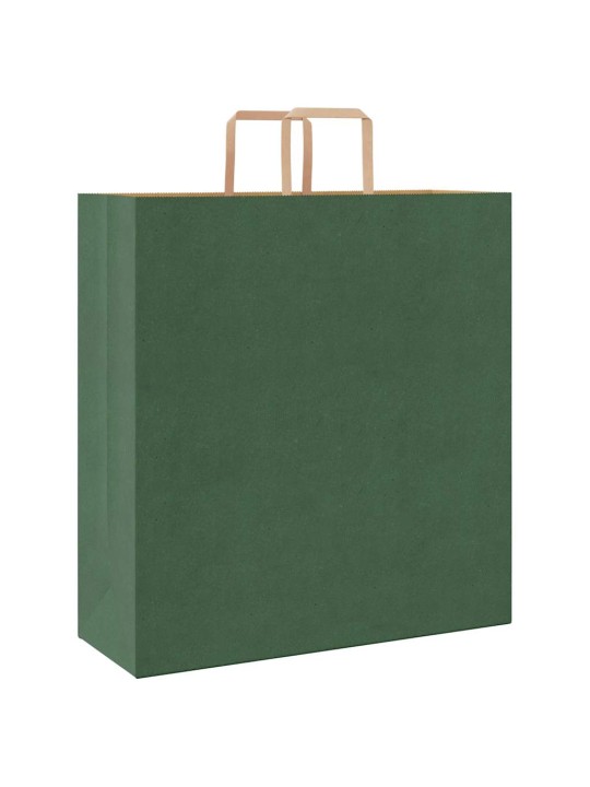 Papírové tašky 50 ks s uchy zelené 45x17x48 cm