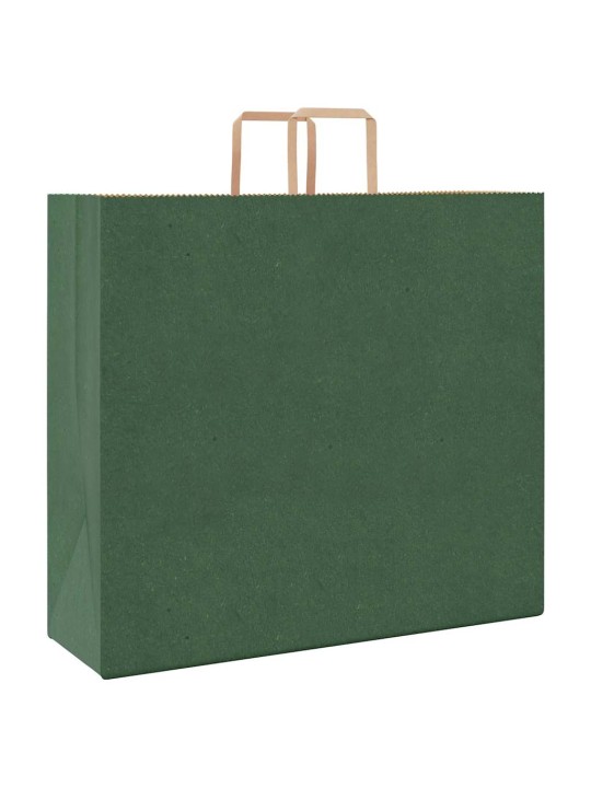 Papírové tašky 50 ks s uchy zelené 54x15x49 cm