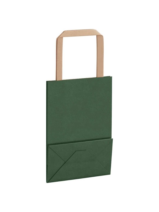 Papírové sáčky 250 ks s uchy zelené 15x8x21 cm
