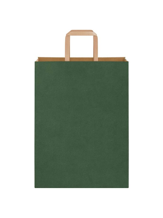 Papírové tašky 250 ks s uchy zelené 26x12x35 cm