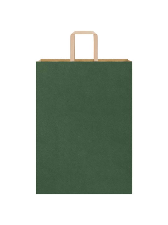 Papírové tašky 250 ks s uchy zelené 32x17x44 cm