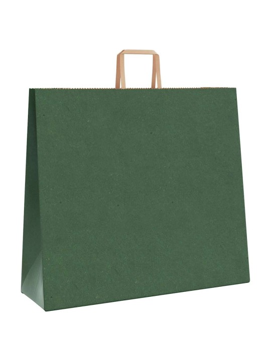 Papírové tašky 250 ks s uchy zelené 54x15x49 cm