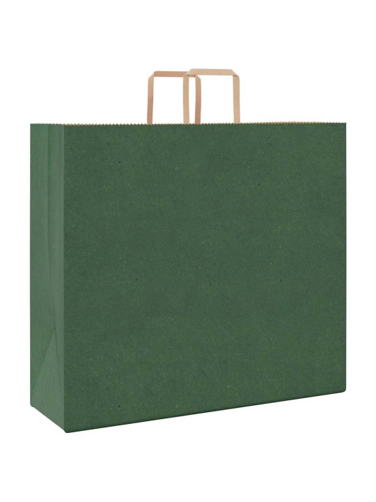 Papírové tašky 250 ks s uchy zelené 54x15x49 cm