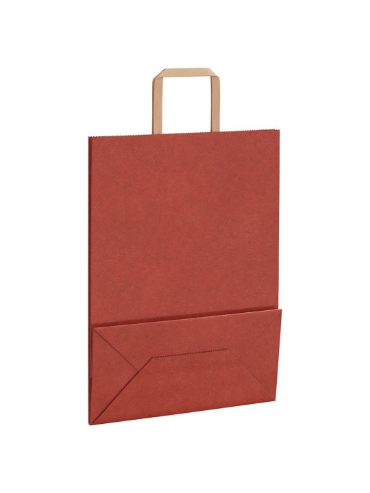 Papírové tašky 50 ks s uchy červené 26x12x35 cm