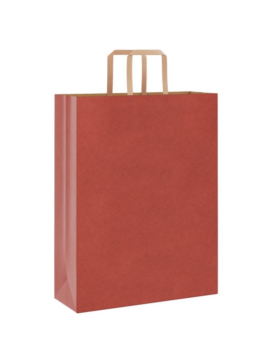 Papírové tašky 50 ks s uchy červené 32x12x42 cm