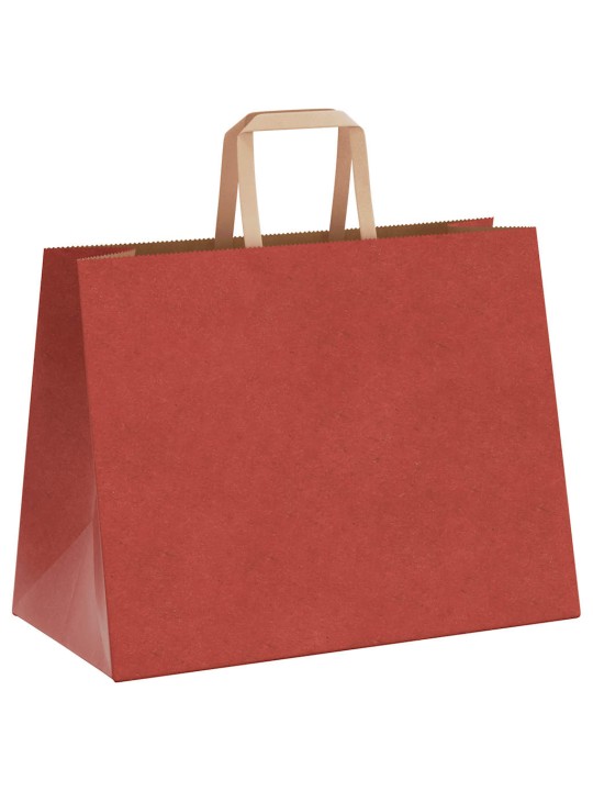 Papírové tašky 50 ks s uchy červené 32x17x25 cm