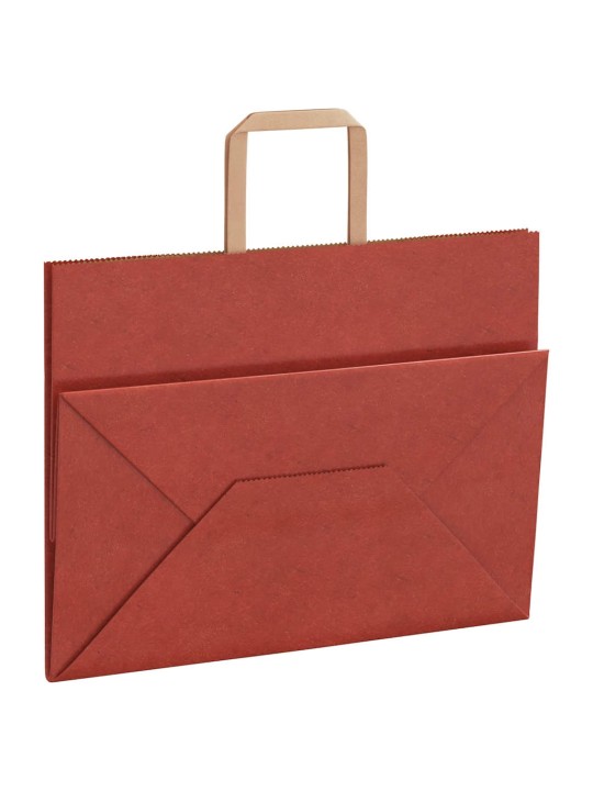 Papírové tašky 50 ks s uchy červené 32x17x25 cm