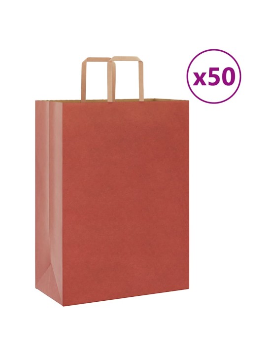 Papírové tašky 50 ks s uchy červené 32x17x44 cm
