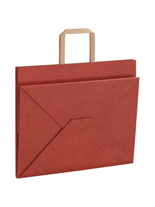 Papírové tašky 50 ks s uchy červené 32x22x24 cm