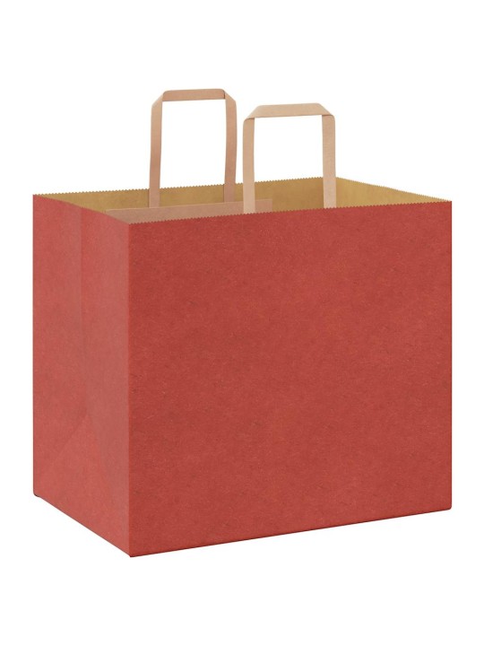 Papírové tašky 50 ks s uchy červené 32x22x28 cm
