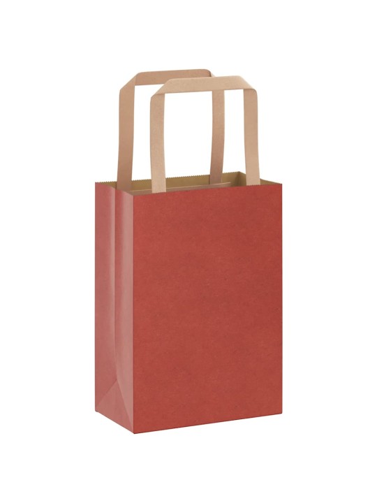 Papírové sáčky 250 ks s uchy červené 15x8x21 cm