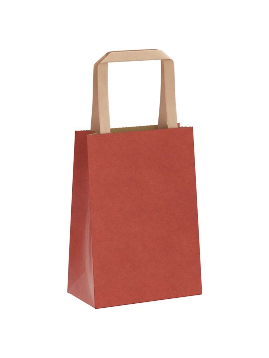 Papírové sáčky 250 ks s uchy červené 15x8x21 cm