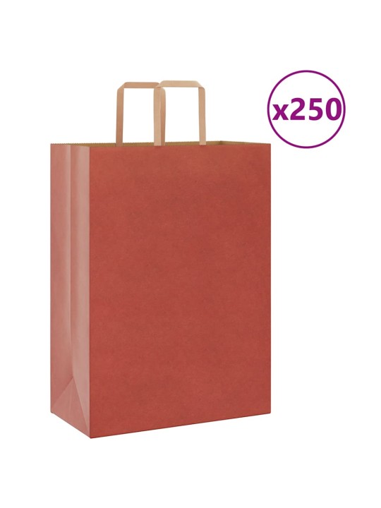 Papírové sáčky 250 ks s uchy červené 32x17x44 cm