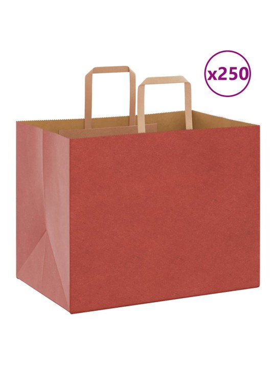 Papírové sáčky 250 ks s uchy červené 32x22x24 cm