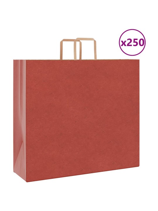 Papírové tašky 250 ks s uchy červené 54x15x49 cm
