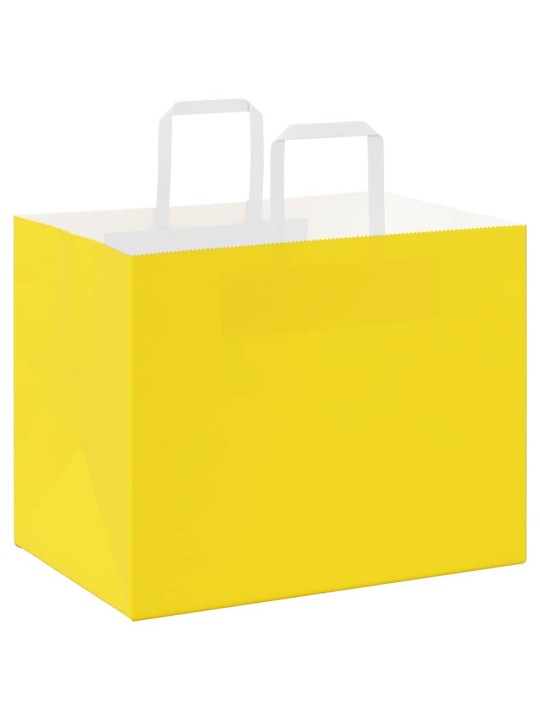 Papírové tašky 50 ks s uchy žluté 32x22x24 cm