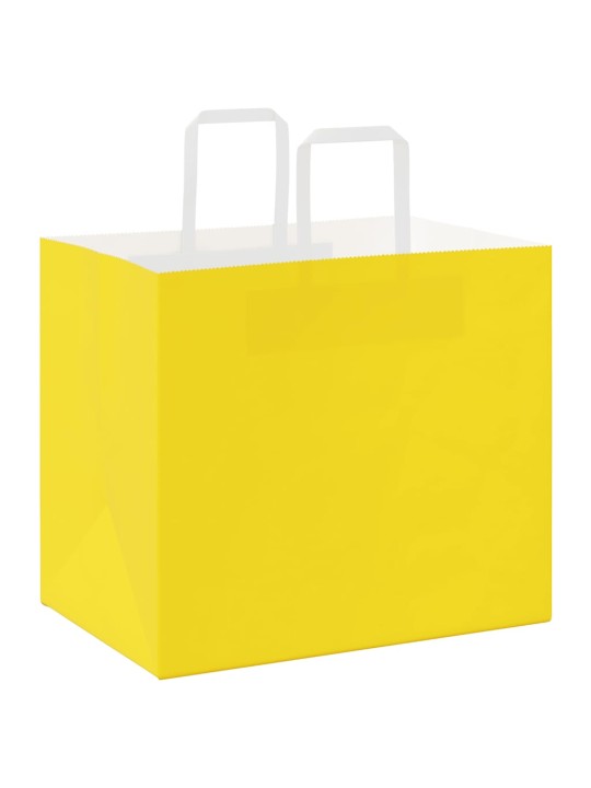 Papírové tašky 50 ks s uchy žluté 32x22x28 cm