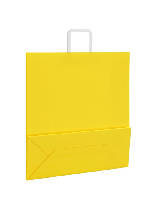 Papírové tašky 50 ks s uchy žlutá 45x17x48 cm