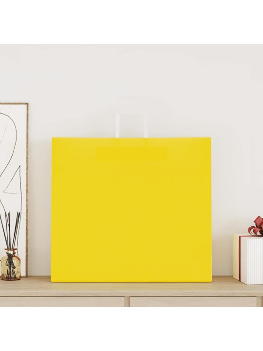 Papírové tašky 50 ks s uchy žlutá 54x15x49 cm