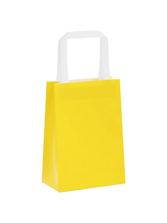 Papírové sáčky 250 ks s uchy žluté 15x8x21 cm