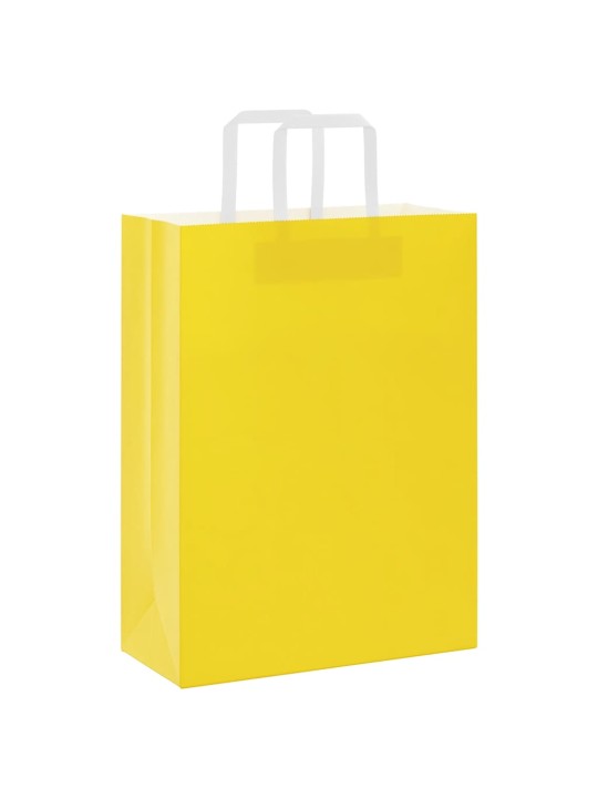 Papírové sáčky 250 ks s uchy žluté 26x12x35 cm
