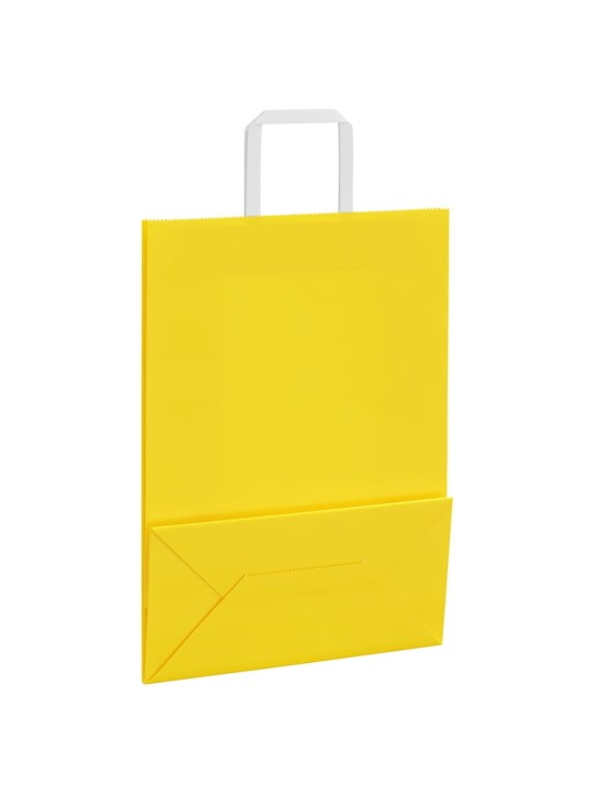 Papírové sáčky 250 ks s uchy žluté 26x12x35 cm