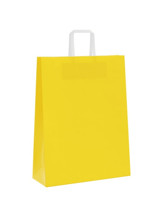 Papírové sáčky 250 ks s uchy žluté 32x12x42 cm