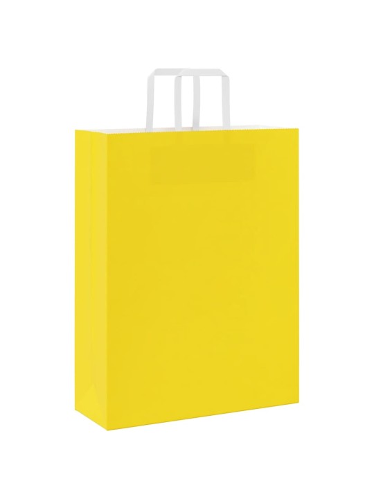 Papírové sáčky 250 ks s uchy žluté 32x12x42 cm