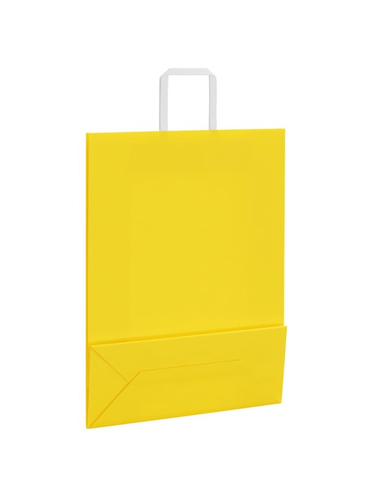 Papírové sáčky 250 ks s uchy žluté 32x12x42 cm