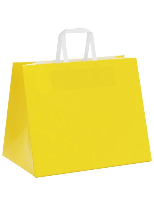 Papírové sáčky 250 ks s uchy žluté 32x22x24 cm