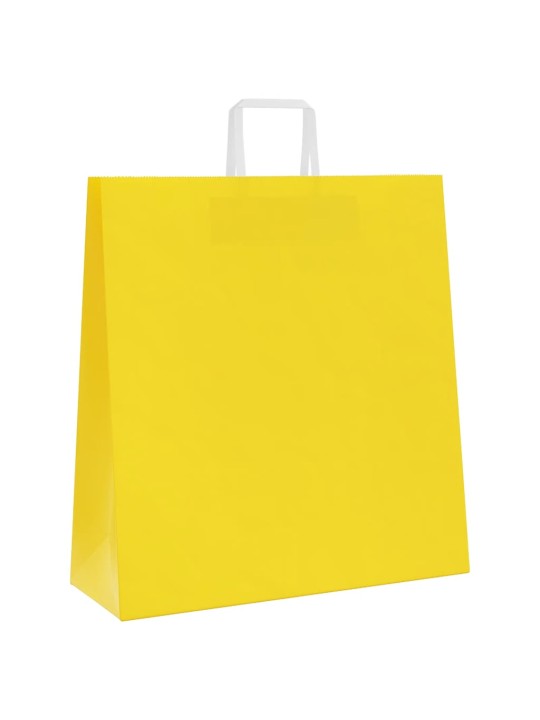 Papírové tašky 250 ks s uchy žlutá 45x17x48 cm