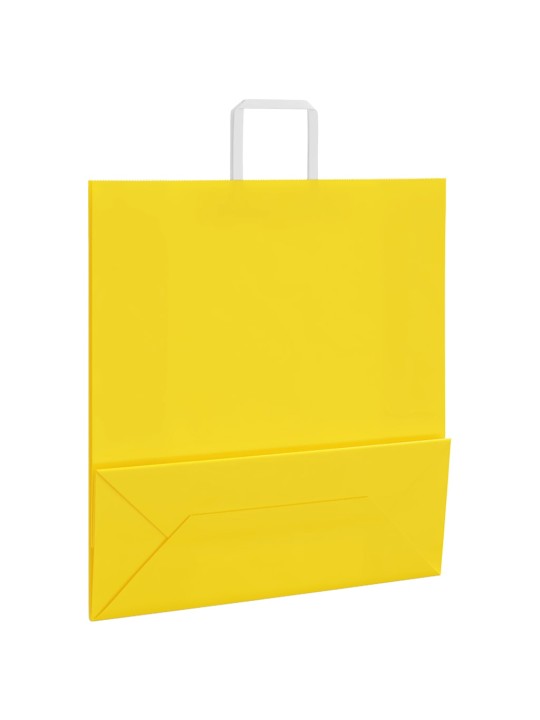 Papírové tašky 250 ks s uchy žlutá 45x17x48 cm