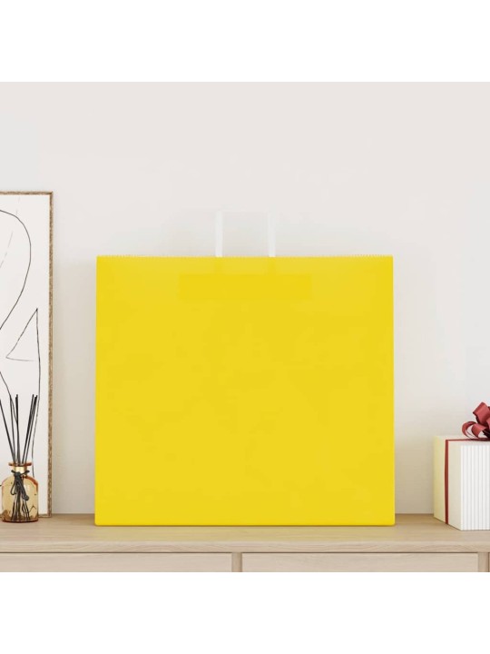Papírové tašky 250 ks s uchy žlutá 54x15x49 cm